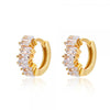 Cross-border S925 Silver Needle Inlaid Diamond Stud Earrings Inlaid With Rectangular Zircon Irregular Ear Bone Buckle