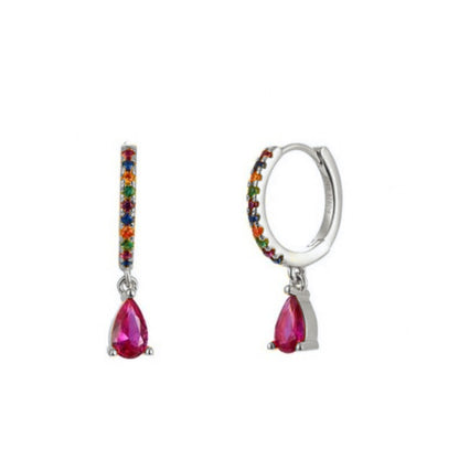 Fashion Geometric Plating Metal Artificial Gemstones Earrings