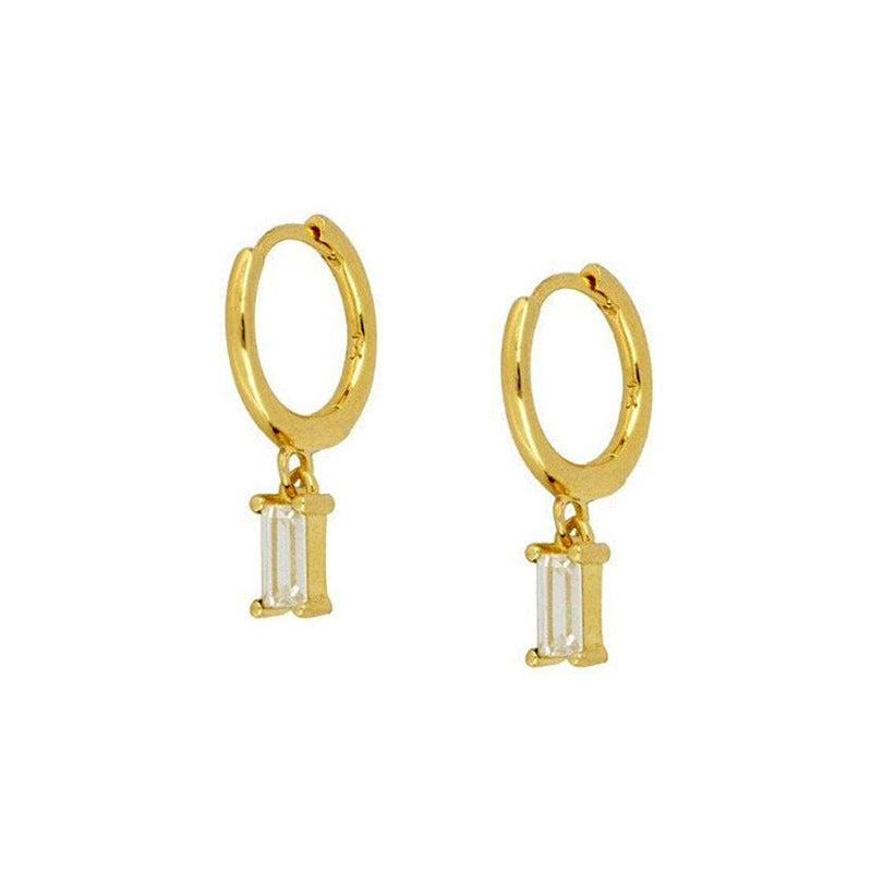 Fashion Geometric Plating Metal Artificial Gemstones Earrings