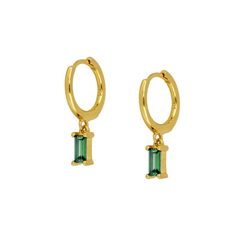 Fashion Geometric Plating Metal Artificial Gemstones Earrings