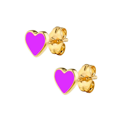 Multicolor Epoxy Heart-shaped Earrings Simple Compact Wild Earrings