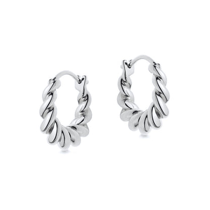 S925 Silver Needle Earrings Twisted Circle Earrings Wholesale