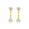 1 Pair Casual Simple Style Leaf Flower Rectangle Copper Plating Zircon Drop Earrings Ear Studs