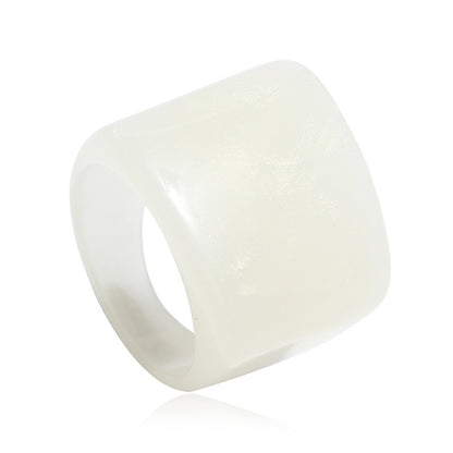 Korean Retro Resin Niche Design Index Finger Ring Fashion Temperament Simple Trend Acrylic Ring