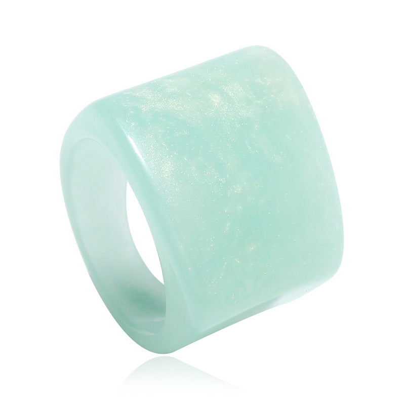 Korean Retro Resin Niche Design Index Finger Ring Fashion Temperament Simple Trend Acrylic Ring