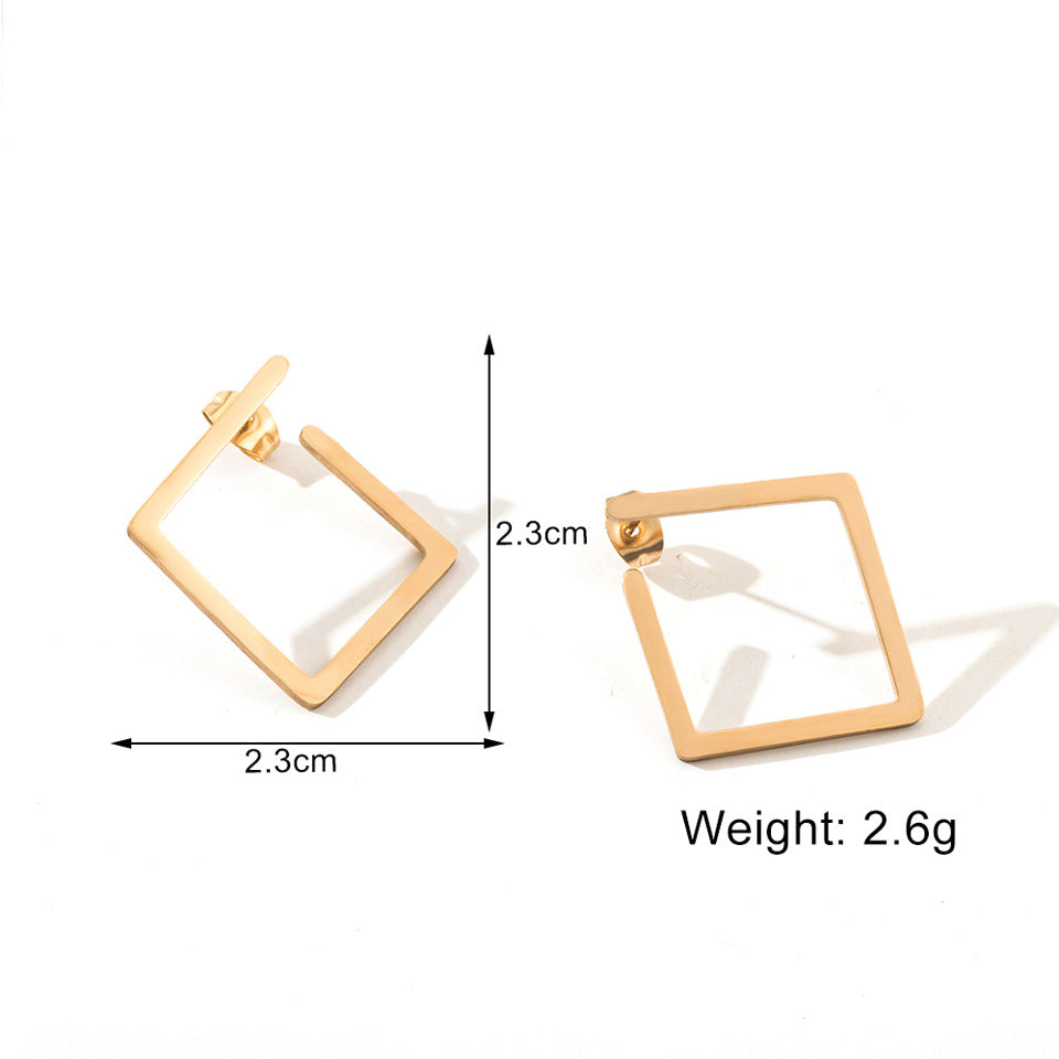 Hot Selling Ear Jewelry Simple New Stainless Steel Geometric Small Earrings Ear Buckle Ear Clip Earrings Wholesale