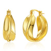 1 Pair Lady Geometric Gold Plated Copper No Inlaid Hoop Earrings