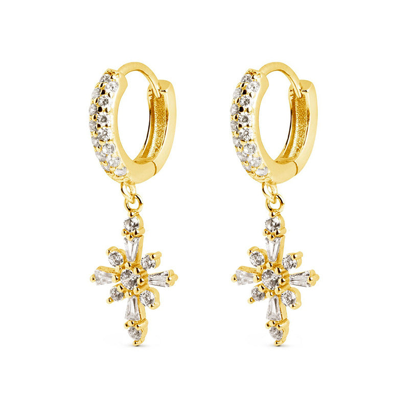 Jewelry Micro-studded Eight Pointed Star New Cross-border Personality Earrings Wholesale