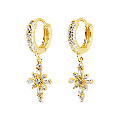 Jewelry Micro-studded Eight Pointed Star New Cross-border Personality Earrings Wholesale