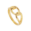 Korean Style Fashionable 18k Gold Copper Ring Interwoven Knotted Female Personality Retro Closed Cold Style Simple Ring Color Retention