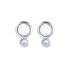 Sterling Silver Needle Micro Inlaid Opal Zircon Stud Earrings Women's Korean-style Simple Ins Cold Style Small Opal Earrings