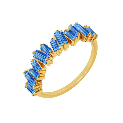 Fashion Geometric Copper Inlay Zircon Rings 1 Piece