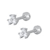 Fashion Zircon Petal Earrings Fashion Earrings Screw Design Style Copper Earrings