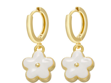 Fashion Dripping Flower Earrings Female Geometric Flower Metal Earrings Jewelry Wholesale