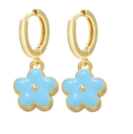 Fashion Dripping Flower Earrings Female Geometric Flower Metal Earrings Jewelry Wholesale