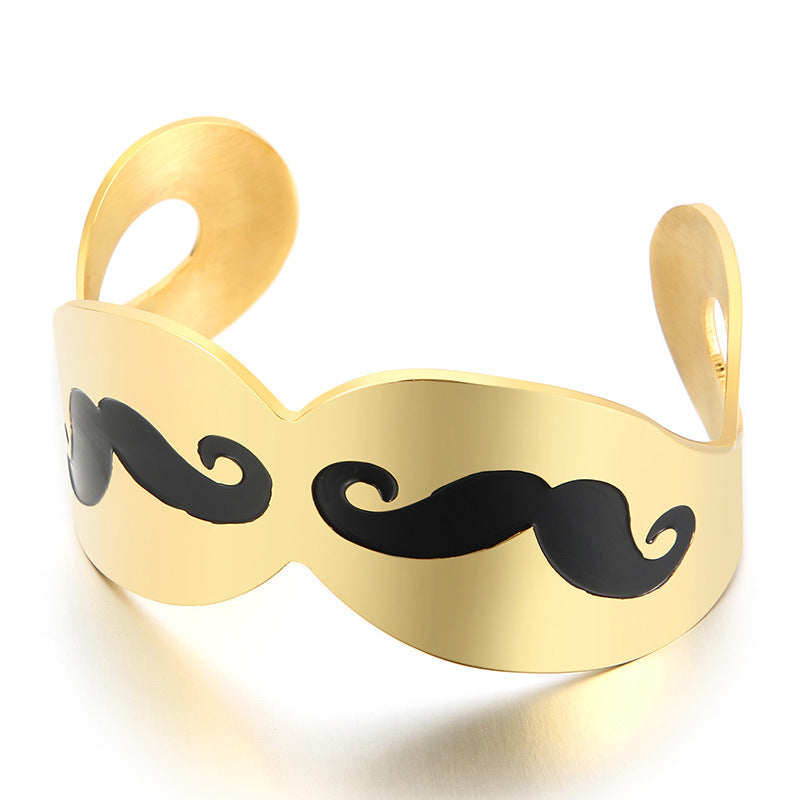 Fashion Personality Stainless Steel Beard Open Bracelet Jewelry Wholesale