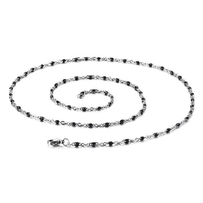 New Simple Stainless Steel Resin Steel Color Bead Necklace Accessories Wholesale