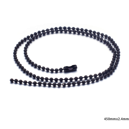 Round Bead Titanium Steel Chain Necklace Multi-specification Chain Stainless Steel Chain Wholesale