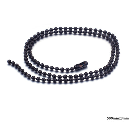 Round Bead Titanium Steel Chain Necklace Multi-specification Chain Stainless Steel Chain Wholesale