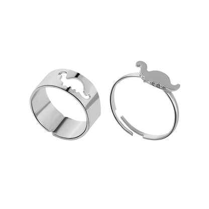 New Hollow Dinosaur Ring 2-piece Set European And American Creative Metal Opening Ring Set