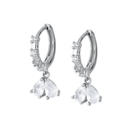 European And American Fashion Trend Earrings Fashion Temperament Water Drop Zircon Ear Buckle Earrings