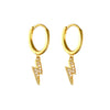 Diamond-studded Lightning Ear Buckle Earrings