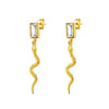 Snake Earrings Square Zircon Retro Snake Animal Earrings