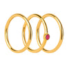 Cross-border New Gold Color Ancient Copper Ring Fashion Simple Three Sets Inlaid Zircon 18k Ring