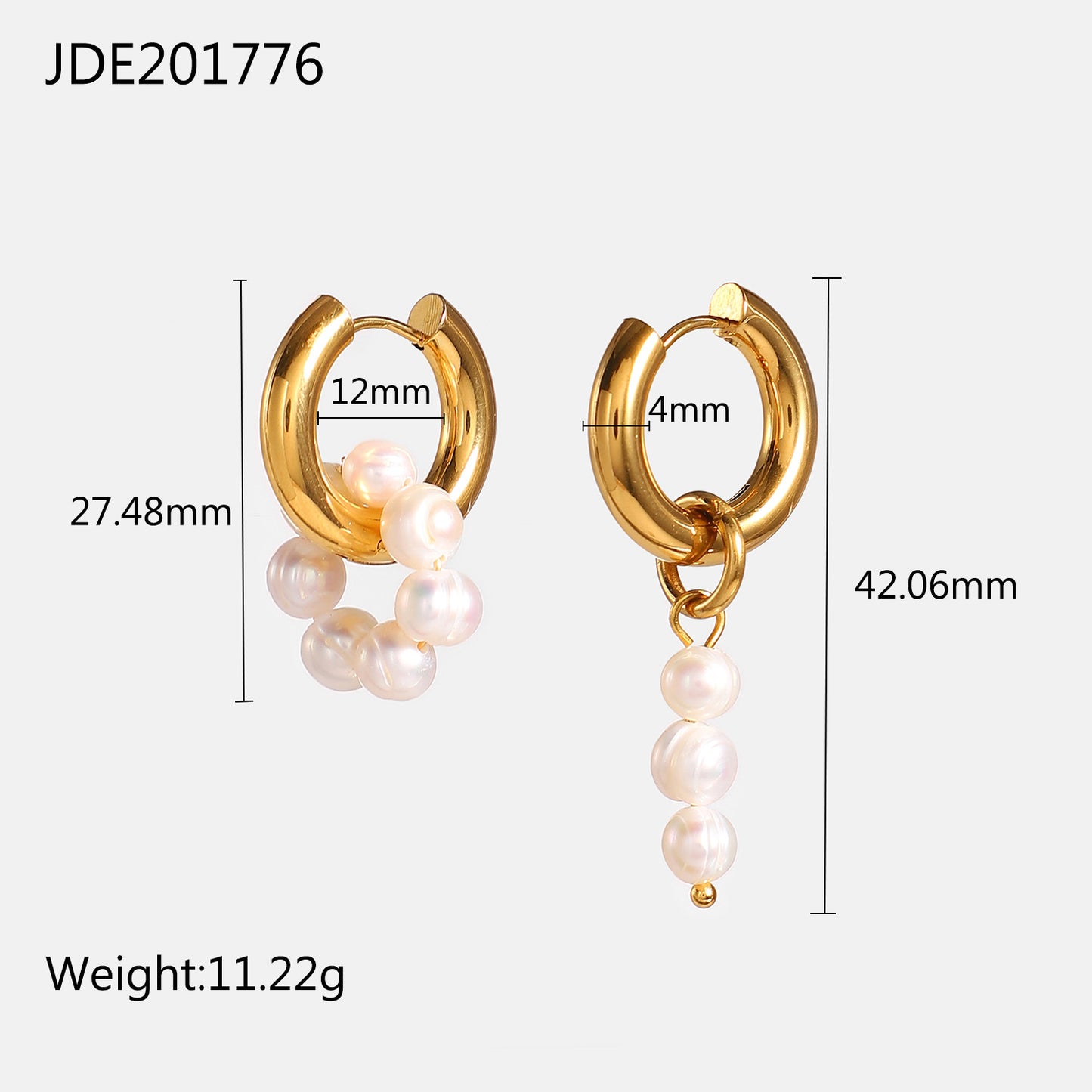 Plating Stainless Steel No Inlaid Gold Plated Earrings