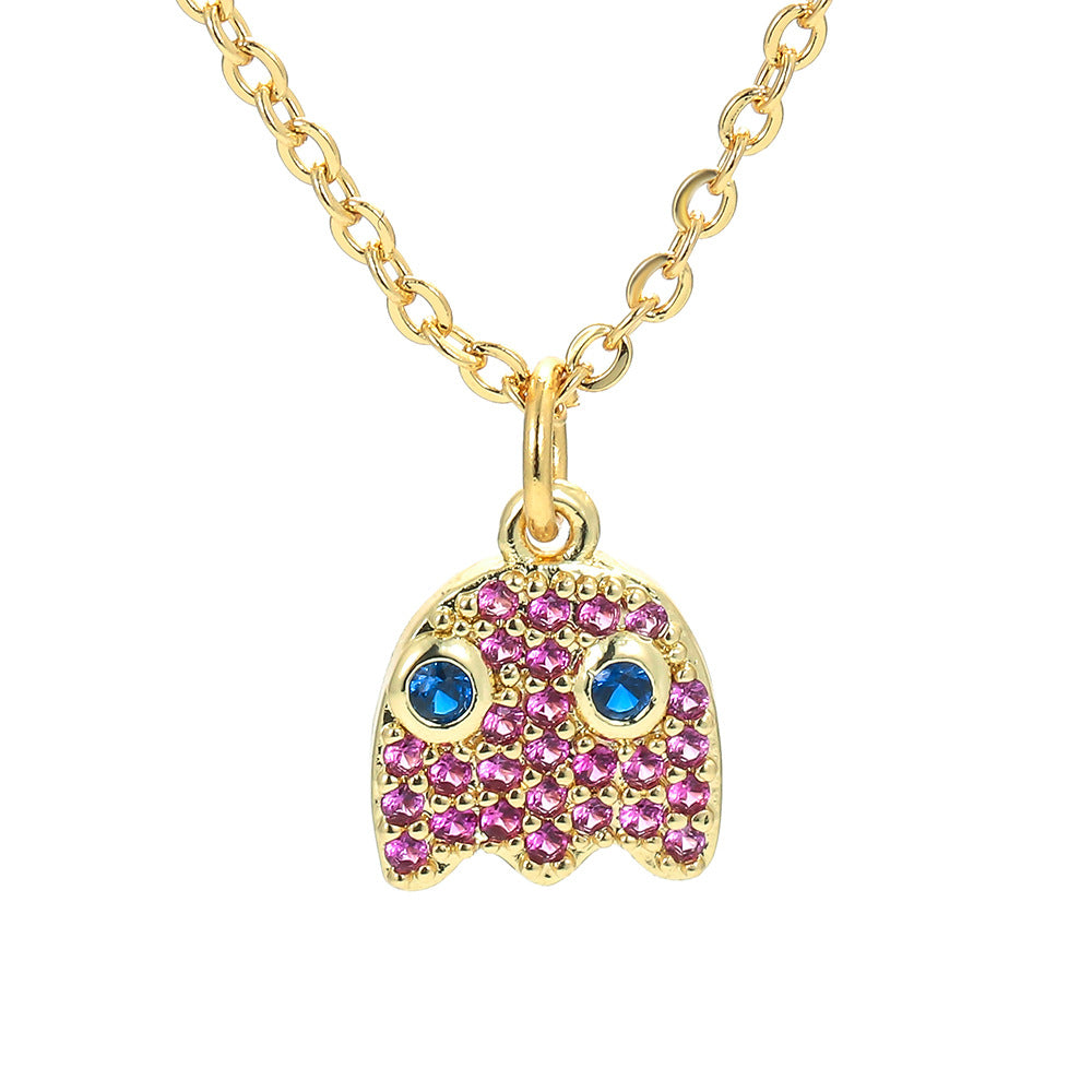 Personality Eye Pendant Clavicle Chain Fashion Micro-inlaid Zircon Necklace Wholesale