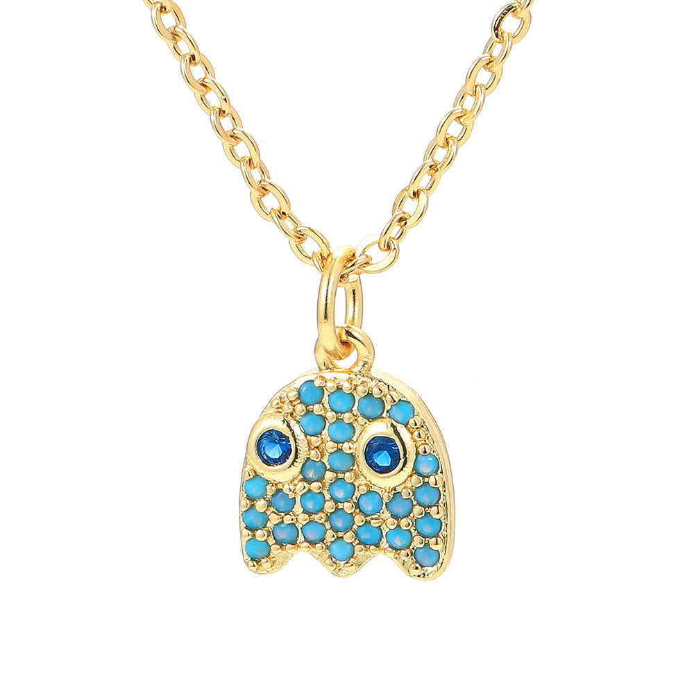 Personality Eye Pendant Clavicle Chain Fashion Micro-inlaid Zircon Necklace Wholesale