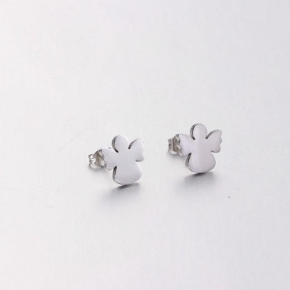 Simple Stainless Steel Cutting Angel Earrings Wholesale