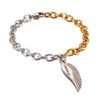 Fashion Simple Stainless Steel Feather Bracelet O-chain Men And Women Jewelry Wholesale