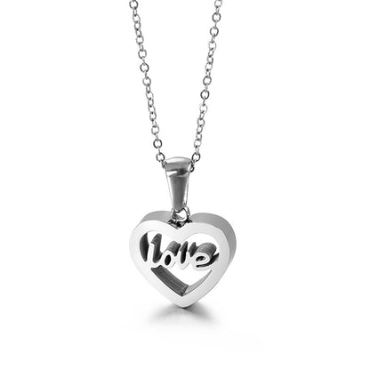 Korean Version Heart-shaped Stainless Steel Necklace Love Creative Pendant Clavicle Chain Wholesale