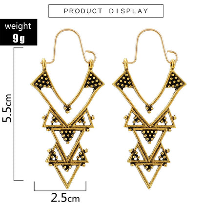 Retro Geometric Plating Alloy Earrings