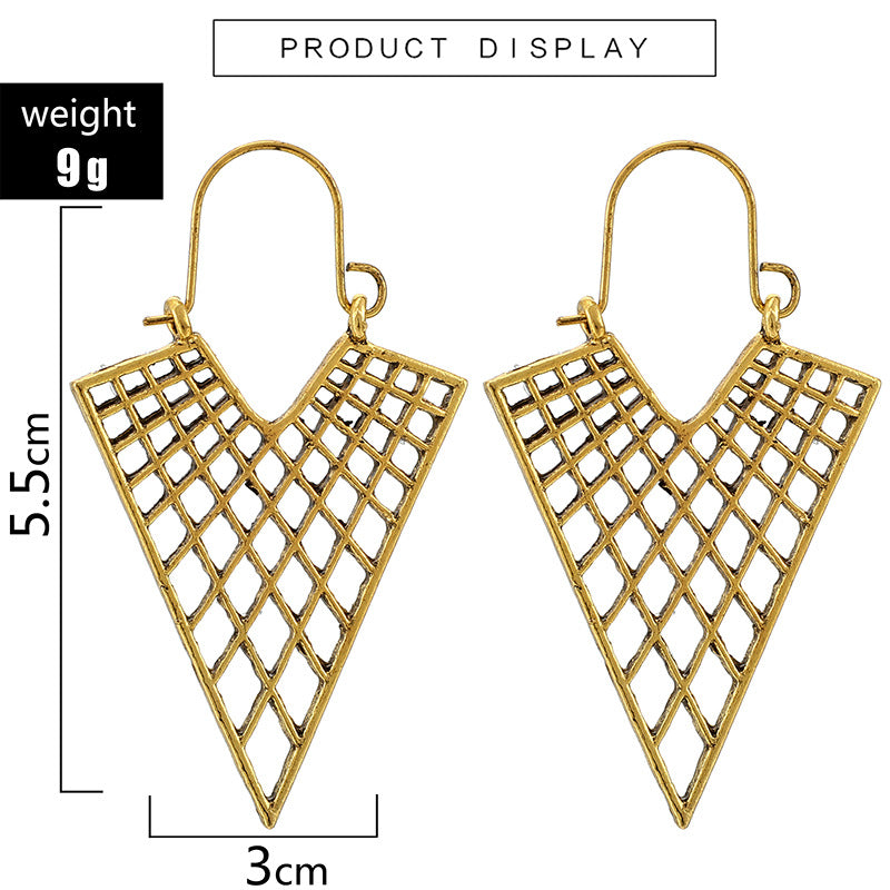 Retro Geometric Plating Alloy Earrings