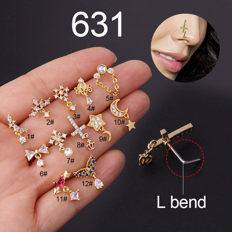 Fashion Geometric Metal Plating Nose Ring