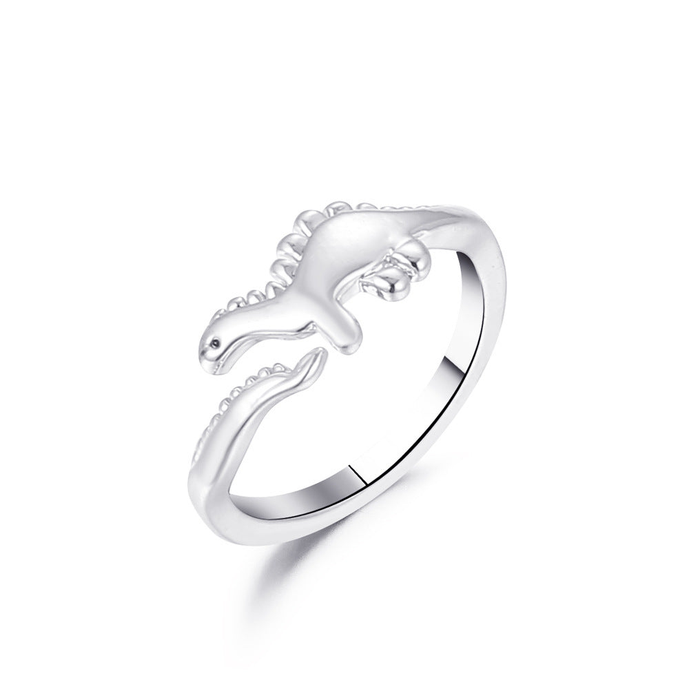 New Dinosaur Ring Europe And America Creative Metal Opening Animal Ring Rings Little Finger Ring Hand Jewelry Men And Women