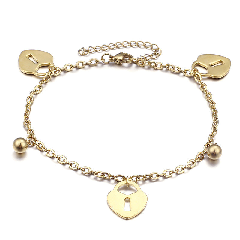 Fashion Simple Wild Stainless Steel Plating 18k Real Gold Anklet