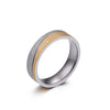 Korean Stainless Steel Frosted Creative Double Color Inlaid Zircon Ring