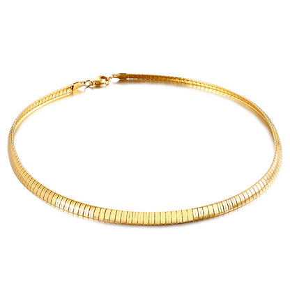 European And American New Style Gold 6m Short Collar Stainless Steel Chain Necklace Wholesale