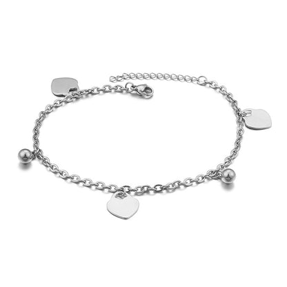 Heart Titanium Steel 18K Gold Plated Women'S Anklet