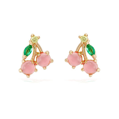 Fashion Stud Earrings Zircon Cherry Pineapple Watermelon Stud Earrings Fruit Earrings