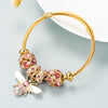 Jewelry Alloy Gold Adjustable Bee Bracelet Diamond Ball