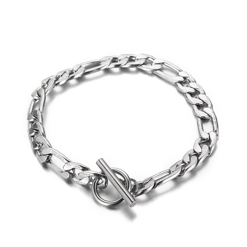 European And American Stainless Steel Jewelry Simple Trendy Ot Buckle Stainless Steel Bracelet Wholesale