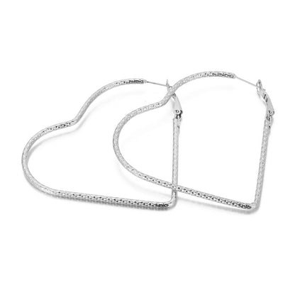 Fashion Heart-shaped Long Titanium Steel Earrings Wholesale