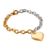 Fashion Stainless Steel Edge Heart-shaped Gold Bracelet Wholesale