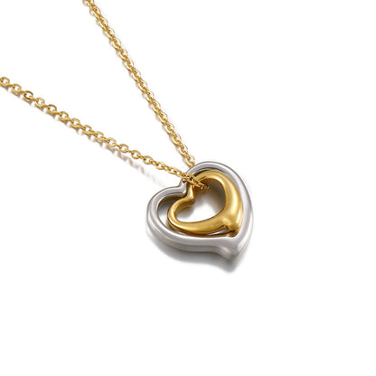 Jewelry Wholesale Clavicle Chain Fashion Heart-shaped Stainless Steel Necklace