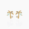 Beach Coconut Tree Earrings Copper Plated 18k Real Gold Earrings