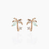 Beach Coconut Tree Earrings Copper Plated 18k Real Gold Earrings